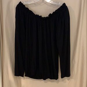 inc off the shoulder black top with synched waist